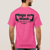フロント+オプション背面、ビジネスのロゴホットピンク Tシャツ (裏面)