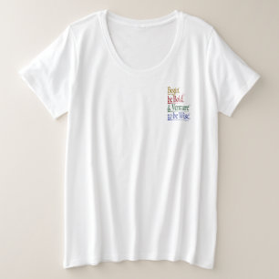 フロント(コーナー) – 魔法のホレス引用文プラスサイズティー プラスサイズTシャツ