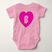 フロント＆バックデザイン - 新生児の文字＆名前の女の子 ベビーボディスーツ (裏面)