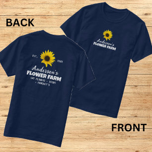 フロント&バックプリントファーム/ファミリー名Est。年 Tシャツ