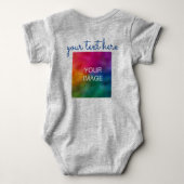 フロント&バックプリント追加文字アップロード写真ベビー ベビーボディスーツ (裏面)