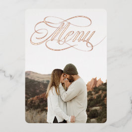 フロント フォト メニュー 本物の箔 招待状