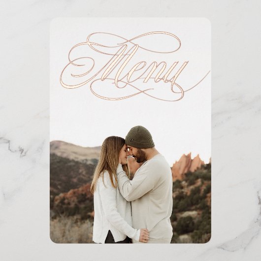 フロント フォト メニュー 本物の箔 招待状 (正面)