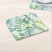 フロンドワルツ – パームフォンド葉ズ スクエアペーパーコースター (アングル)