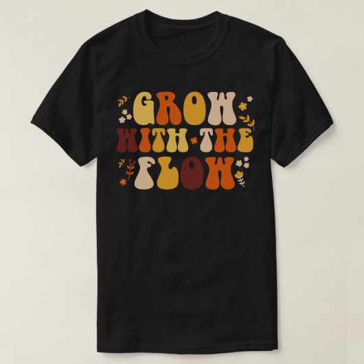 フローで輝くレトロフローラメンタルヘルス Tシャツ (デザイン正面)