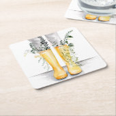 フローと拡張I スクエアペーパーコースター (アングル)