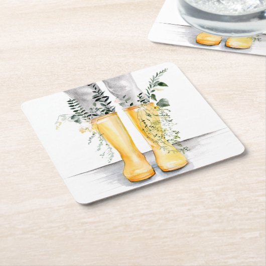 フローと拡張I スクエアペーパーコースター (アングル)