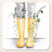 フローと拡張I スクエアペーパーコースター (正面)