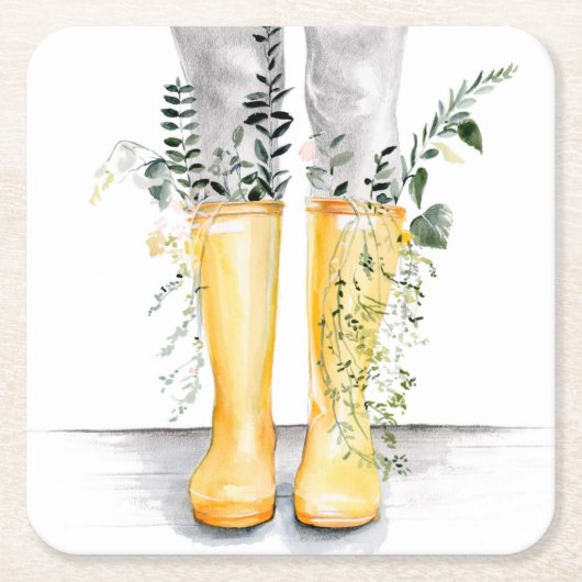 フローと拡張I スクエアペーパーコースター (正面)