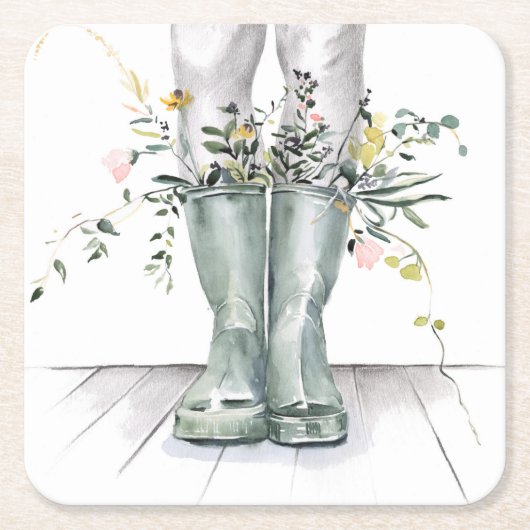 フローと拡張II スクエアペーパーコースター (正面)