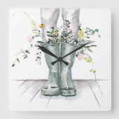 フローと拡張II スクエア壁時計 (正面)