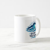フローに従う 海の波 励ましのデザイン コーヒーマグカップ (正面右)
