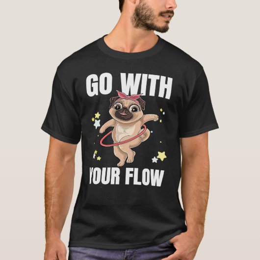 フローに従ってダンスワークアウト エクササイズ フープ Tシャツ (正面)