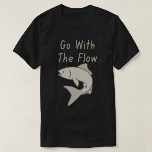 フローに従って泳ぐ魚 Tシャツ (デザイン正面)