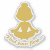 フローのステッカーを見つける（黄色） シール (正面)