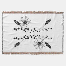 フローイング白黒フローラデザイン