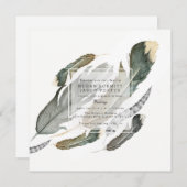 フローイング・フィーザーズ・ウォーターカラー | ウェディング 招待状 (正面/裏面)