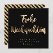 フローウェイハナッチエレガントンブラック金ゴールドスクリプトChic シーズンカード (正面/裏面)