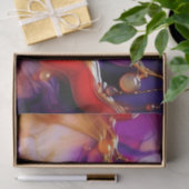 フローエレガント抽象芸術パープルおよび金ゴールド流体 薄葉紙 (ギフト)