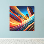 フローカラフルアート漫画モード キャンバスプリント (インサイチュ (ウッドフロア))