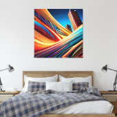 フローカラフルアート漫画モード キャンバスプリント (インサイチュ (寝室))