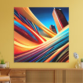 フローカラフルアート漫画モード キャンバスプリント (インサイチュ (リビング))