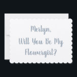 フローガロール名前をカスタムするダスティブルーシルバー結婚ズ 招待状<br><div class="desc">ミニマルシンプル頼カスタマイズデザインのエレガントテンプレートは私の花の文字と名前をカスタムするのメッセージとカスタムのメッセージを持つ!</div>