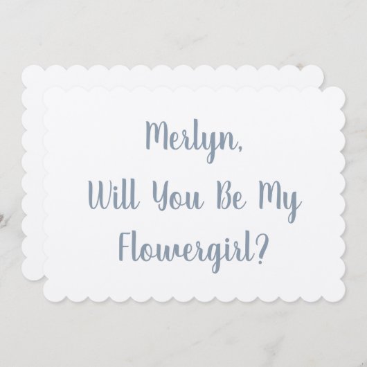 フローガロール名前をカスタムするダスティブルーシルバー結婚ズ 招待状 (正面/裏面)