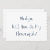 フローガロール名前をカスタムするダスティブルースクリ結婚プト 招待状 (正面/裏面)