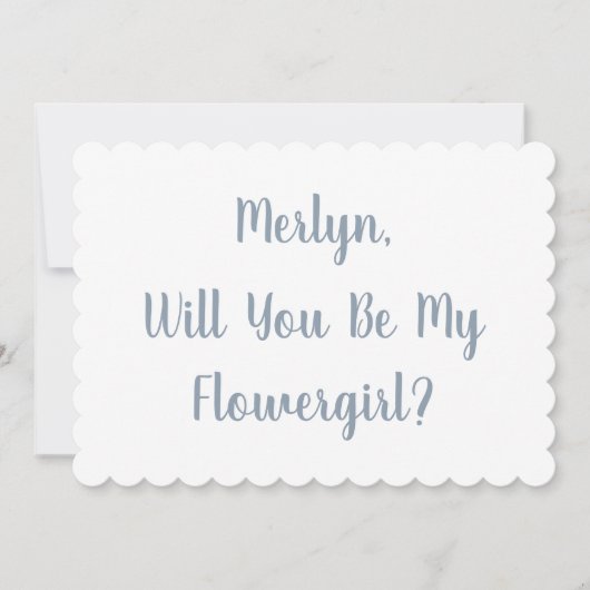 フローガロール名前をカスタムするダスティブルースクリ結婚プト 招待状 (正面)