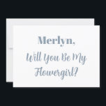 フローガロール名前をカスタムするダスティブルーホワイト結婚ズ 招待状<br><div class="desc">ミニマルシンプル頼カスタマイズデザインのエレガントテンプレートは私の花の文字と名前をカスタムするのメッセージとカスタムのメッセージを持つ！</div>