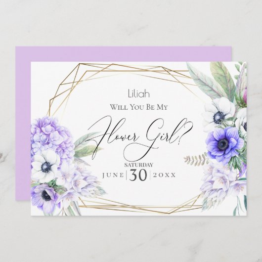 フローガロール |ヴァイオレット・アネモンフローラ 招待状 (正面/裏面)