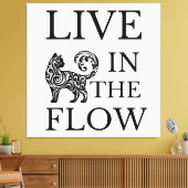 フローキャットシルエット芸術的で生きる。 キャンバスプリント (インサイチュ (リビング))