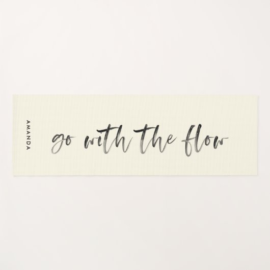 フロークリームの白い言葉を使う ヨガマット (正面(横))