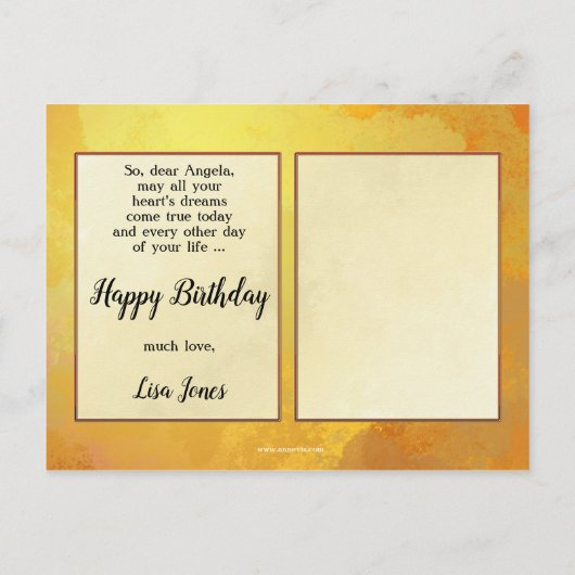 フロージョおもしろいンス誕生日はがき ポストカード (裏面)