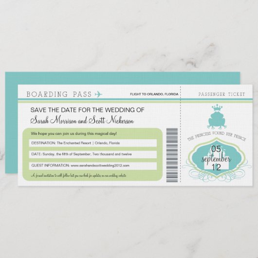 フロージョンス日付搭乗券を保存 セーブザデート (正面/裏面)