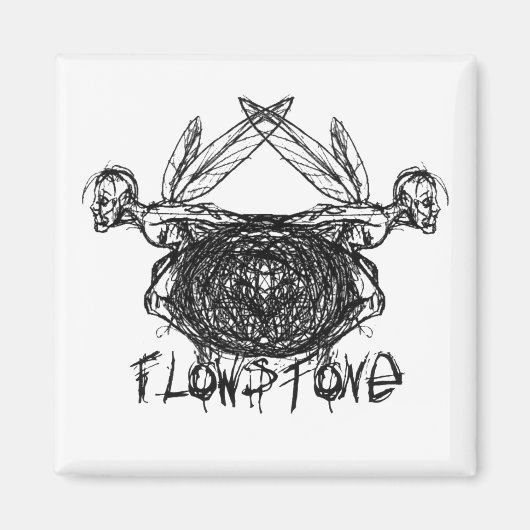 フローストーングラフィックピクセスロゴ マグネット (正面)