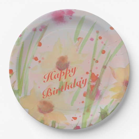 フローズンウォーターカラー設計紙製品 ペーパープレート (正面)