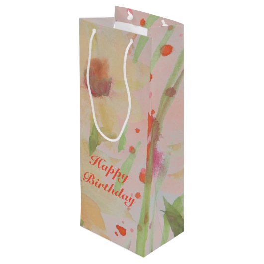 フローズンウォーターカラー設計紙製品 ワインギフトバッグ (裏面アングル)