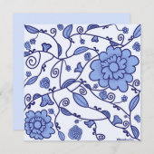 フローズンデルフトウェアをテーマにしたフラットカード (正面/裏面)