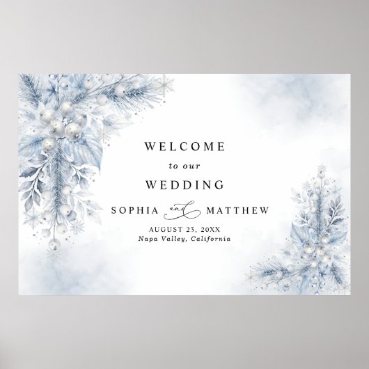 フローズンホワイトベリーの冬の結婚式 ポスター (正面)