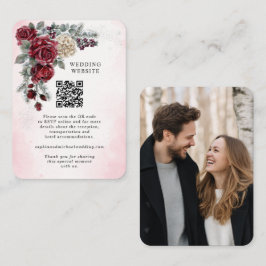 フローズンローズの冬の結婚式同封カード エンクロージャーカード