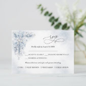 フローズン ホワイト ベリー 冬の結婚式 RSVP カード (スタンド正面)