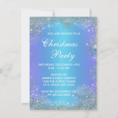 フローズン ラベンダー パープル ティール スノーフレーク クリスマス 招待状 (正面)