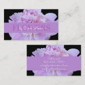 フローソンスピンクパープルフラワークラシックズブラック 名刺 (正面/裏面)