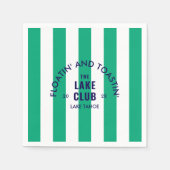 フローチン&トースティンザレイククラブグリーンストライプ スタンダードカクテルナプキン (正面)