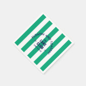 フローチン&トースティンザレイククラブグリーンストライプ スタンダードカクテルナプキン (角)