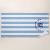 フローチン&トースティンザレイククラブブルーストライプ ビーチタオル (正面)