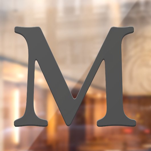 フローティエレガントングダークグレーカスタムモノグラムイニシャル ウィンドウサイン (シート2)