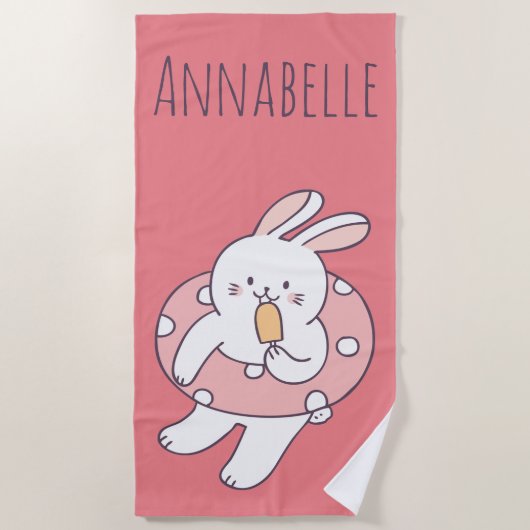 フローティバニーの個人設定 ビーチタオル (正面)